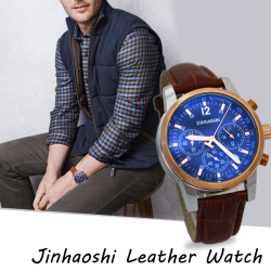 Jinhaoshi Genuine Leather Band Watch For Men, K1001
